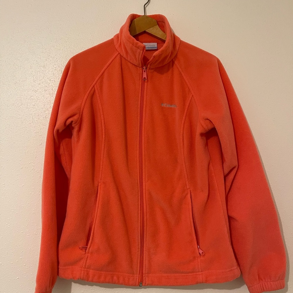 Columbia Sportswear PINK Full Zip Fleece Jacket Size Women's Large great shape
